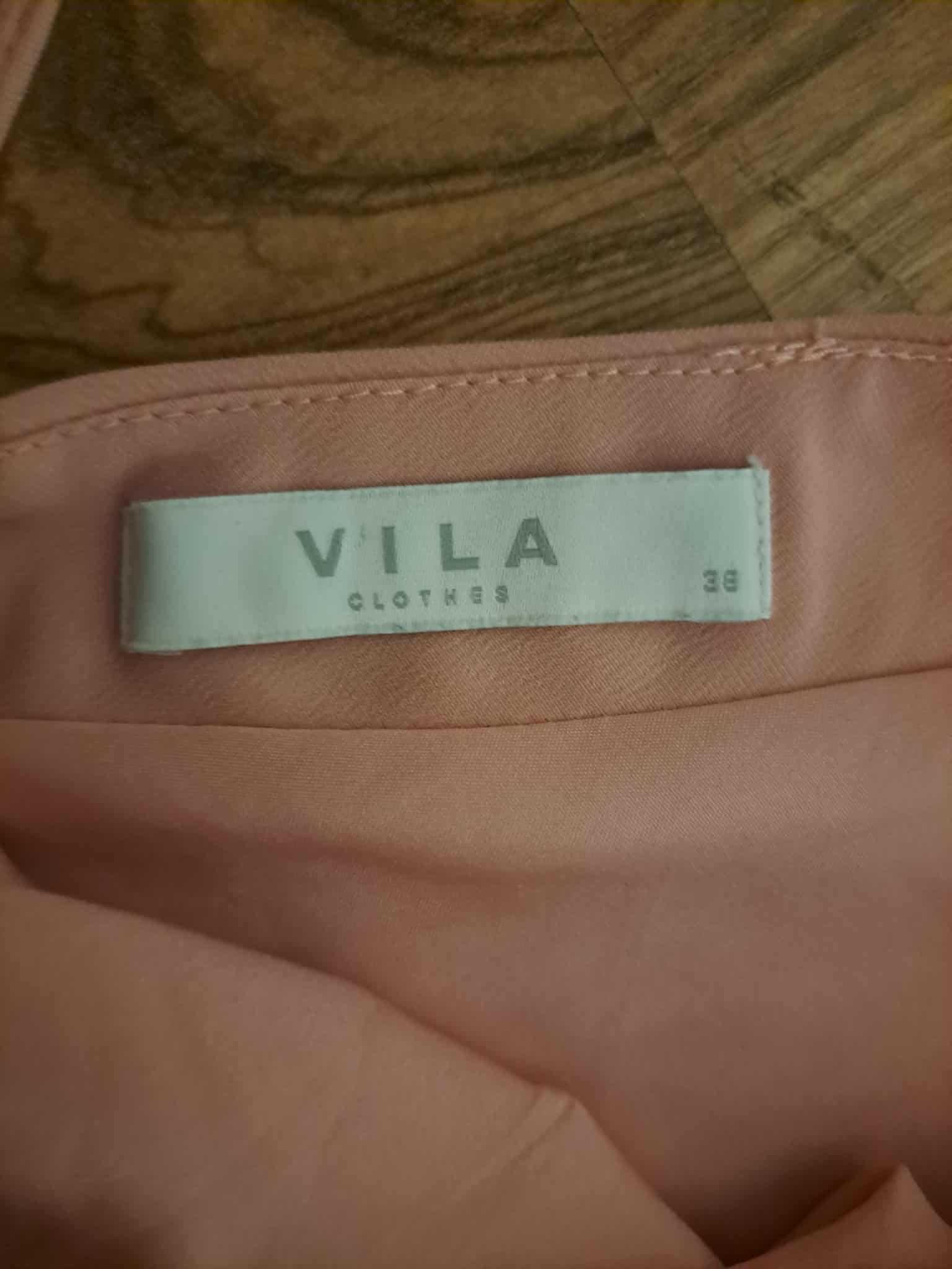 Sukienka VILA, rozmiar 38, pudrowy róż, stan bardzo dobry