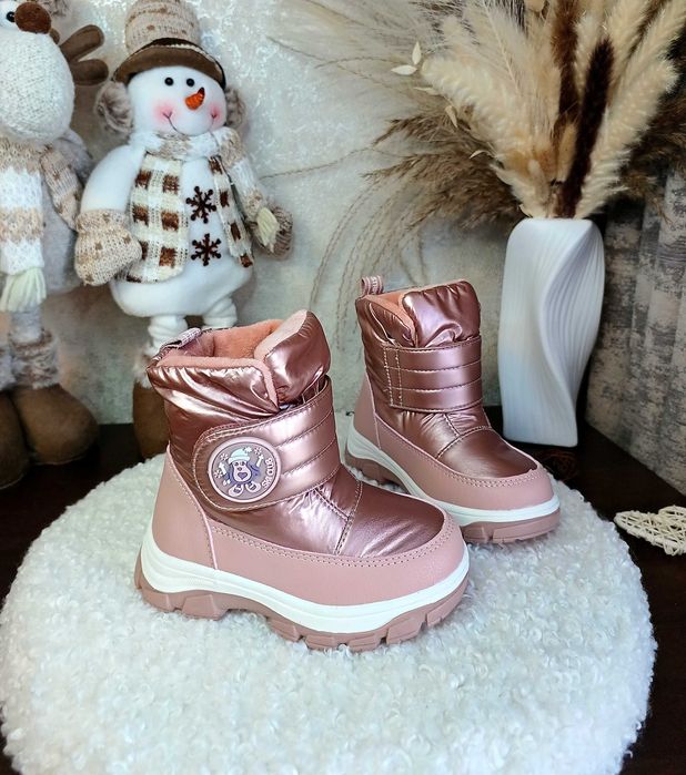 Дитячі зимові дутіки чоботи черевики для дівчинки 23 24 25 26 27 28