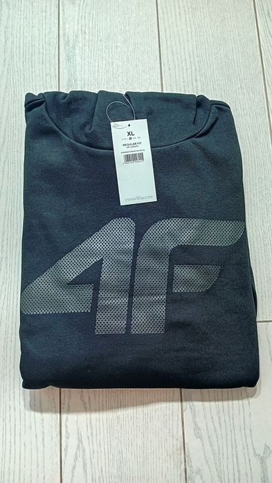 Nowa! Oryginalna 4F bluza z kapturem wkładana XL męska czarna (015)