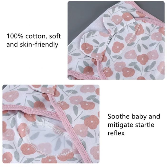 Cobertor Swaddle ajustável para recém-nascido, saco do sono infantil