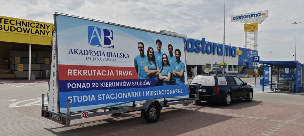 Reklama mobilna,mobil reklamowy,przyczepa reklamowa,przyczepka reklamo