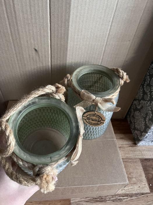 Zestaw szklanych lampionow dekoracje Home&You