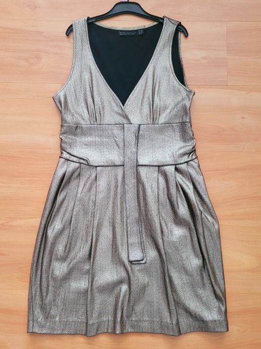 Zara złota sukienka L