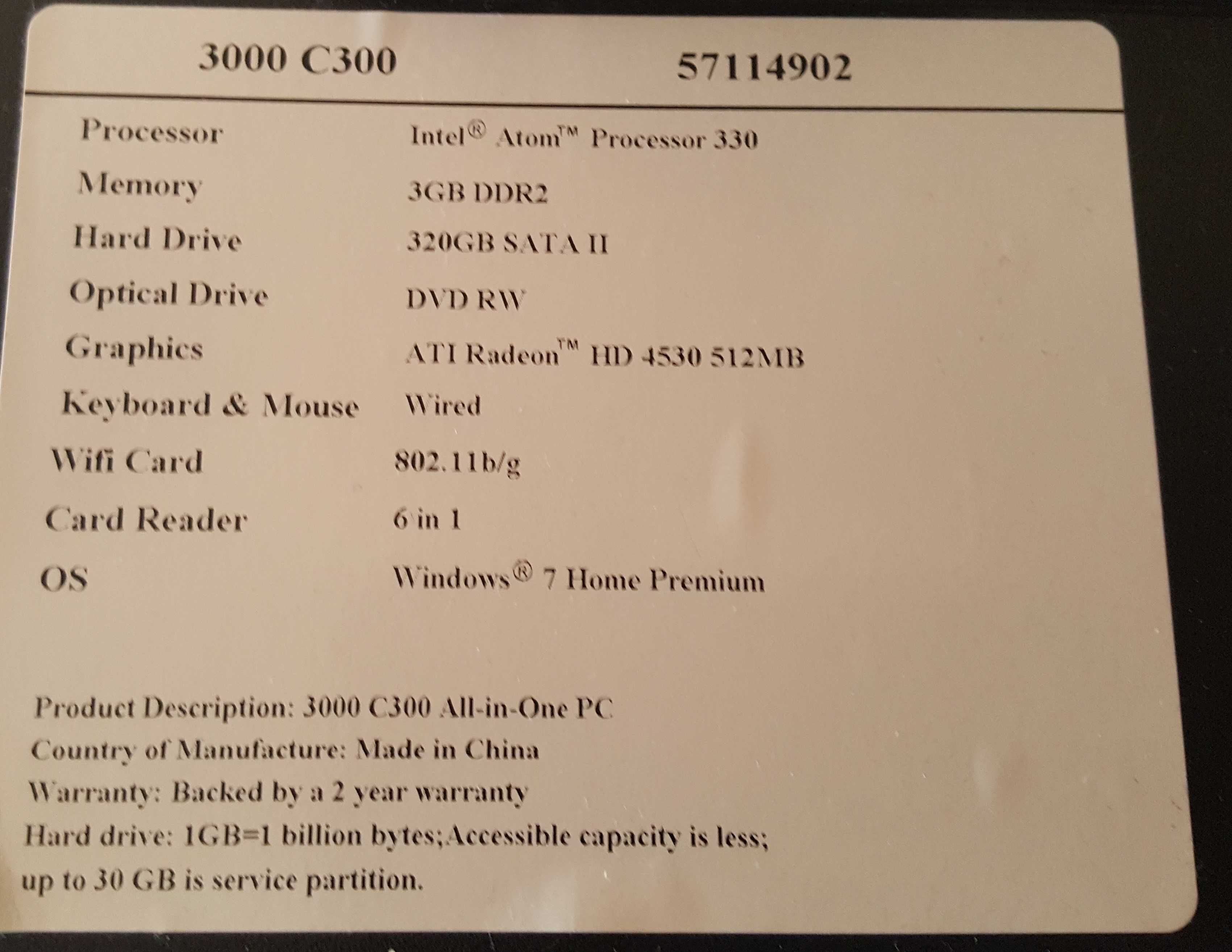 Lenovo 3000 c300