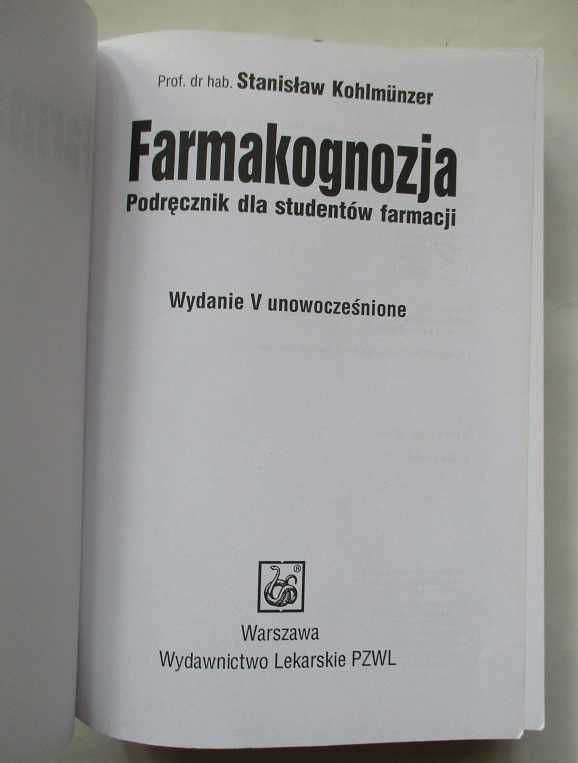 Farmakognozja - podręcznik dla studentów farmacji/Kohlmunser/farmacja