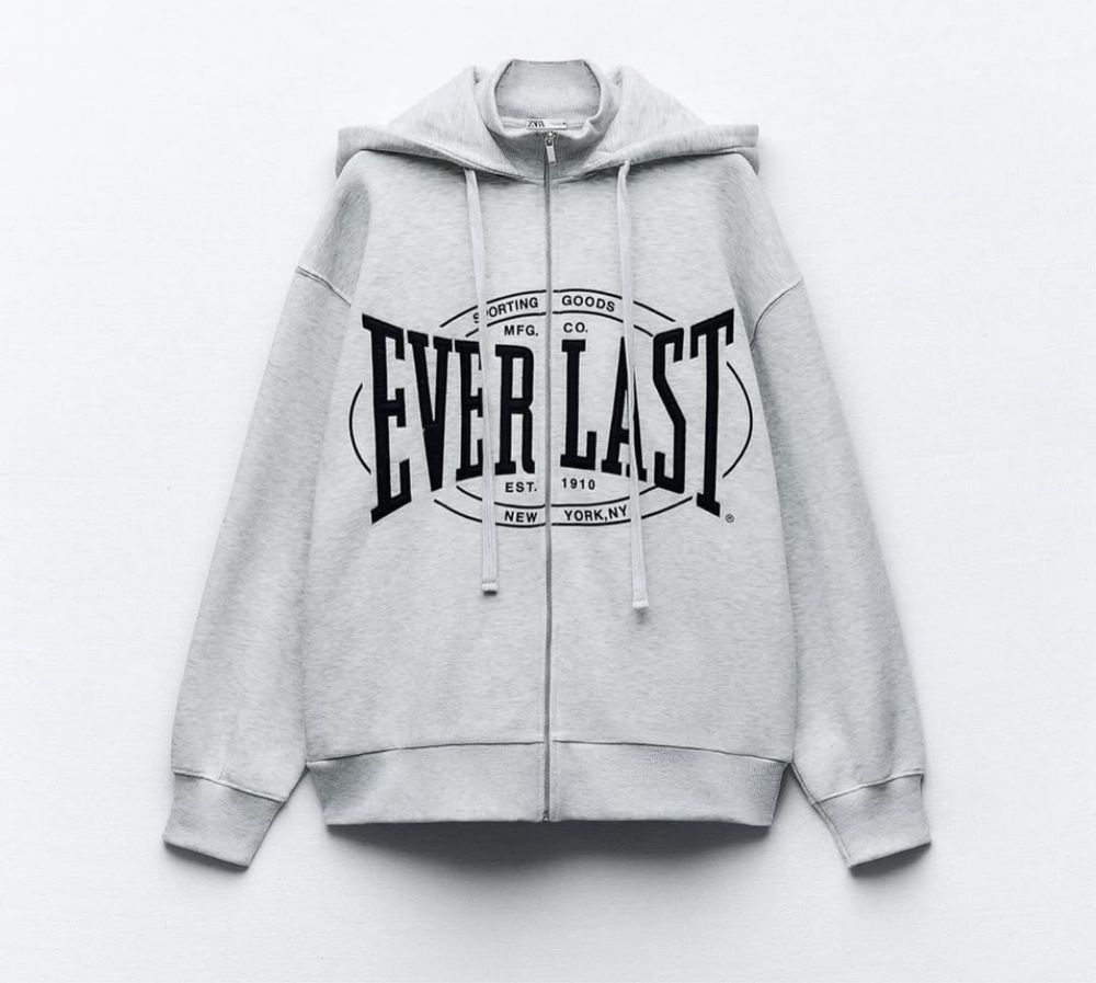 Худи толстовка зип Zara Everlast , оверсайз