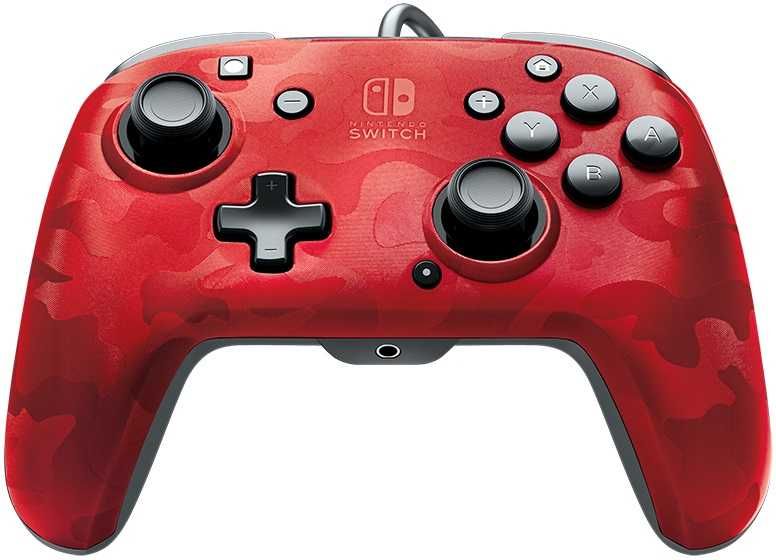 PDP SWITCH GamePad FACEOFF Delux Audio Camo Czerwony