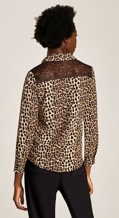 ZARA bluzka animal print z koronką 34/XS