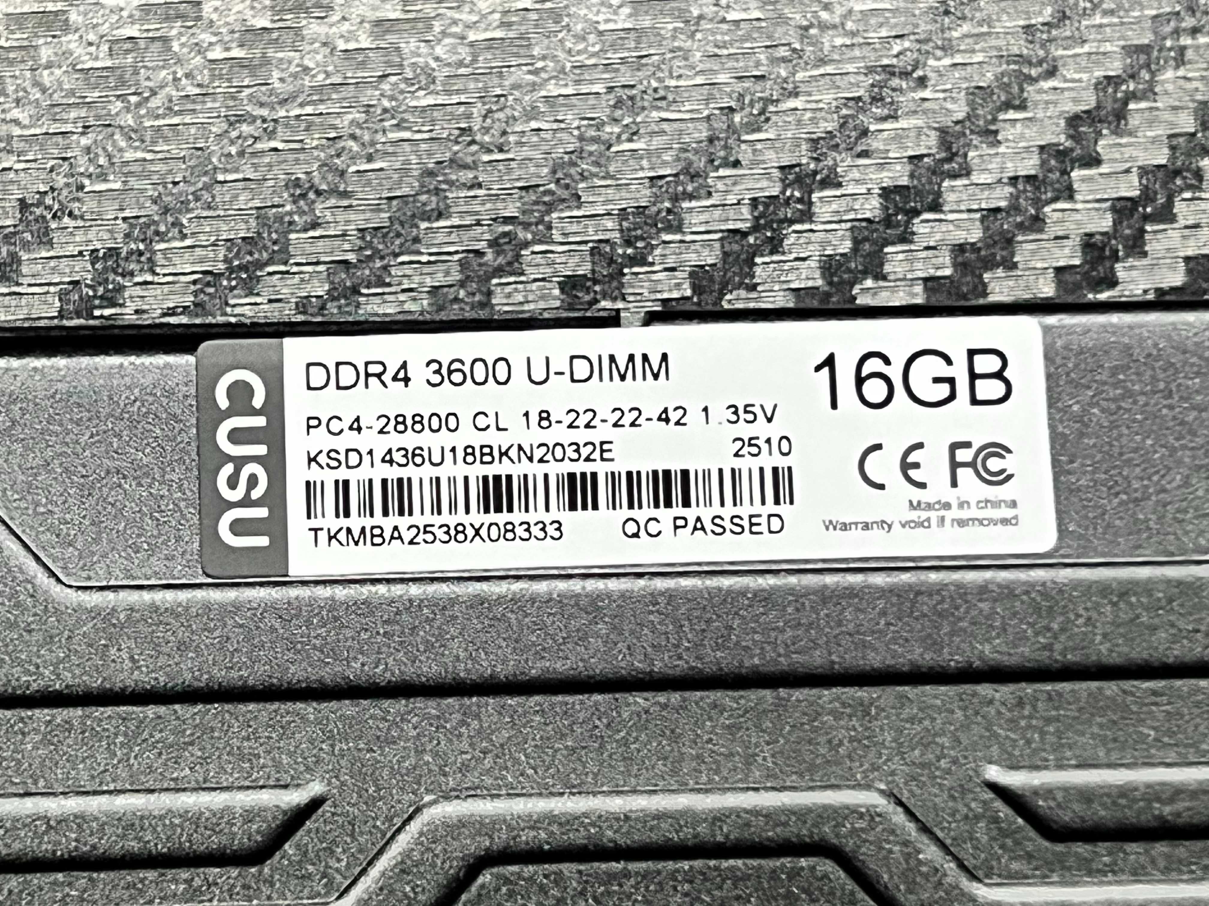 NEW! Оперативная память DDR4 Cusu DH330, 32 GB (16x2), 3600 MHz, CL18