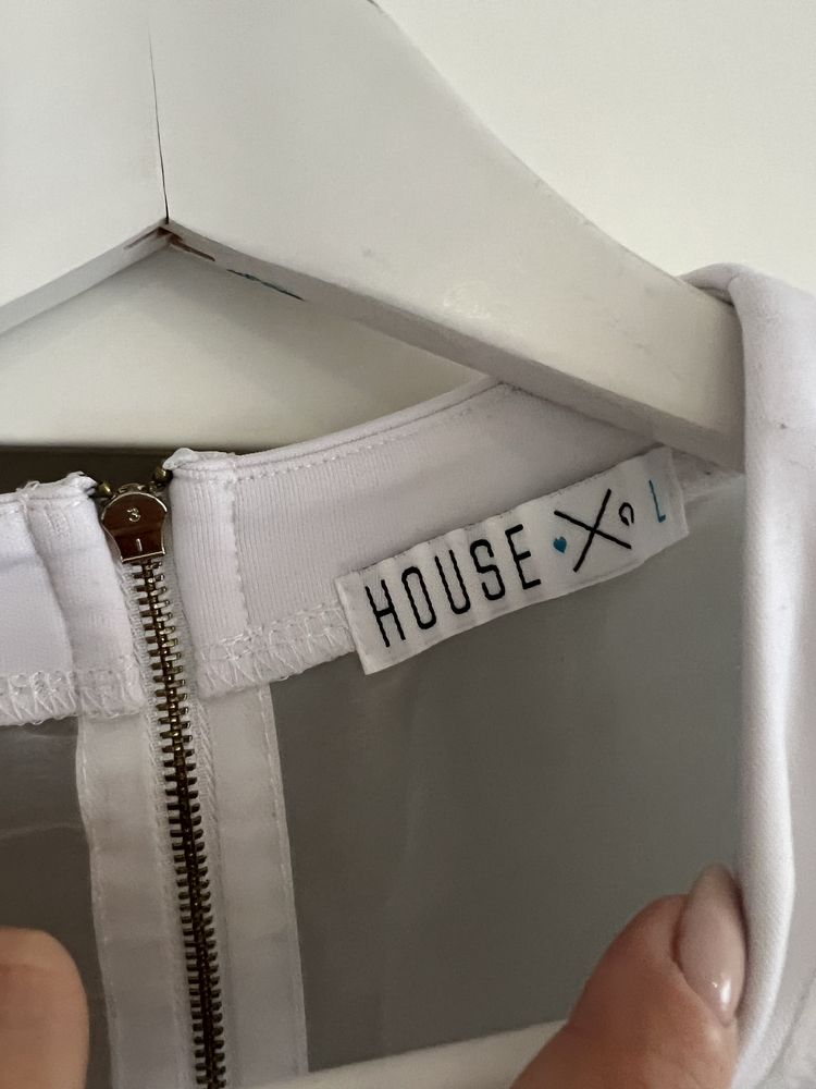 biała efektowna bluzka w pasy house L