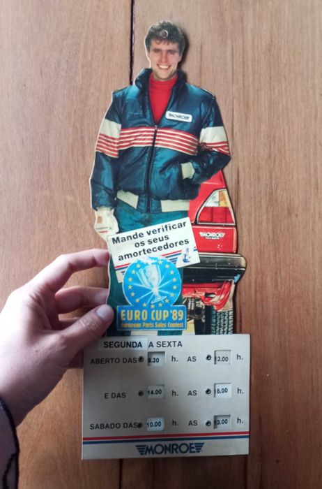 Publicidade amortecedores Monroe com horário de funcionamento anos 80