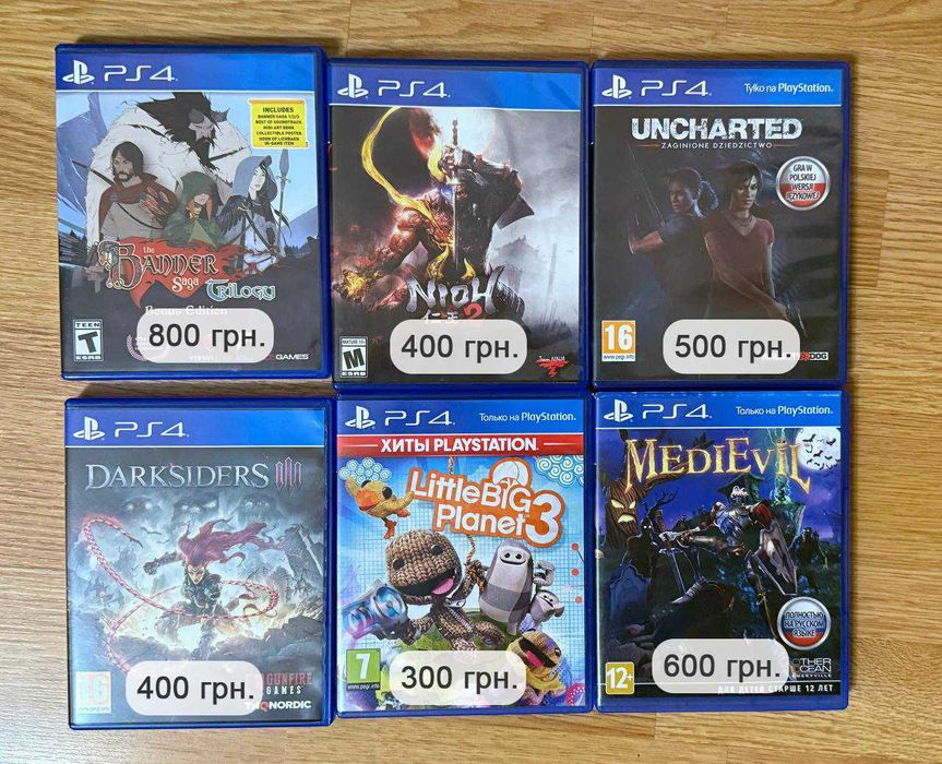 Ігри для PS4. 6 ігор. Ціна вказана за комплект.