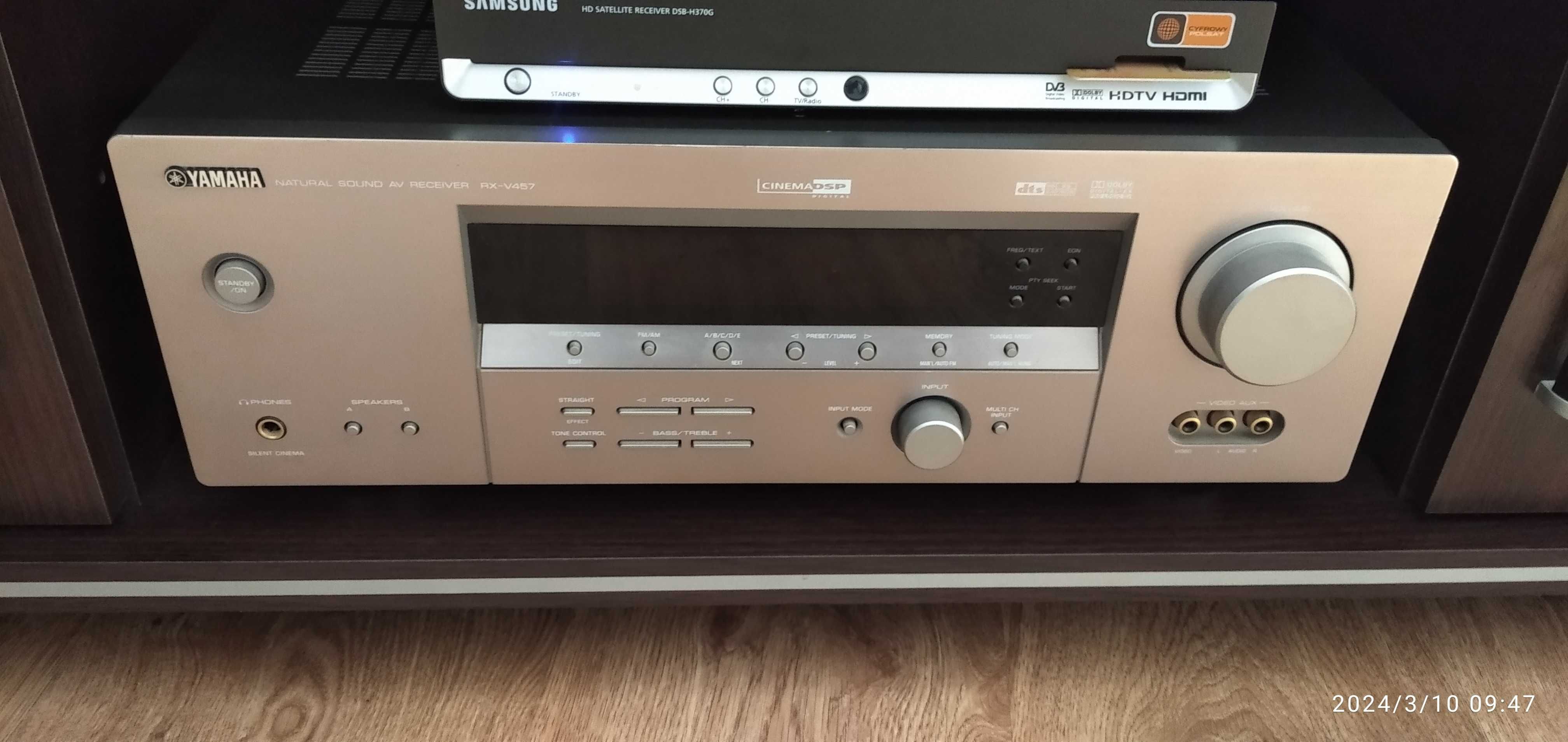 Kino domowe -> amplituner Yamaha RX-V457, cały zestaw audio 3+2