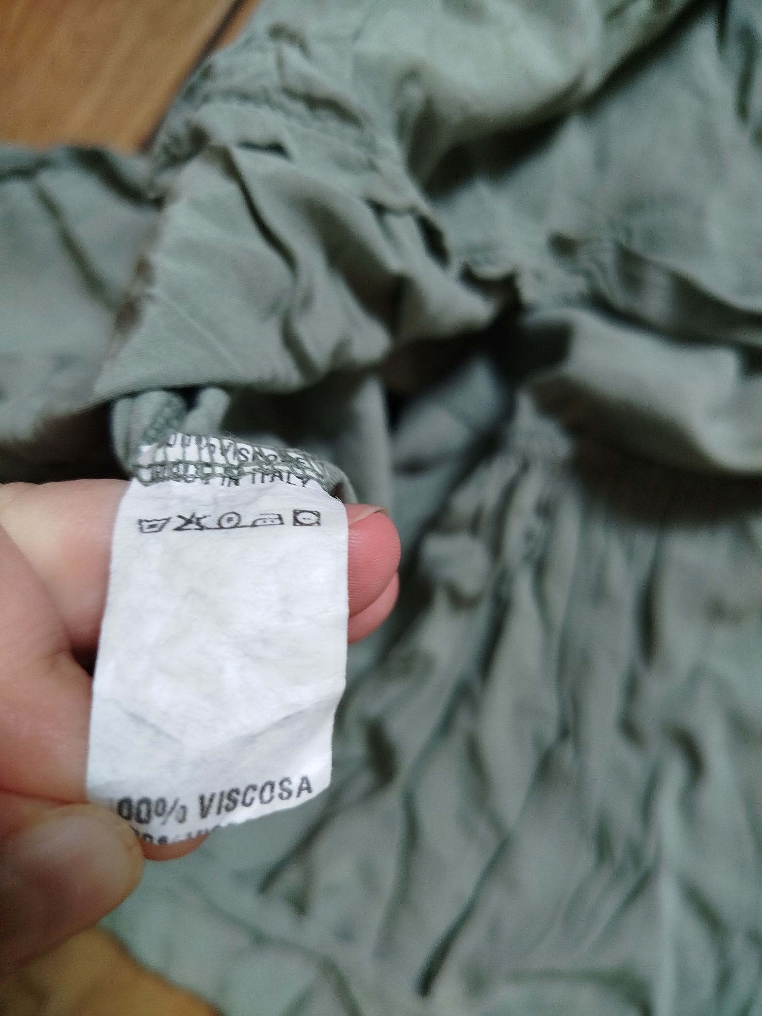 Wada. Zielona khaki letnia zwiewna sukienka. Wiskoza M/L. Ciążowa