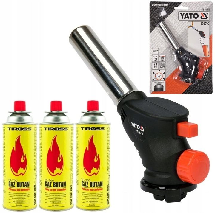 Yato Palnik Gazowy Lutownica Lutlampa Turbo 360 +3 Gazy Yt-36710+3gazy