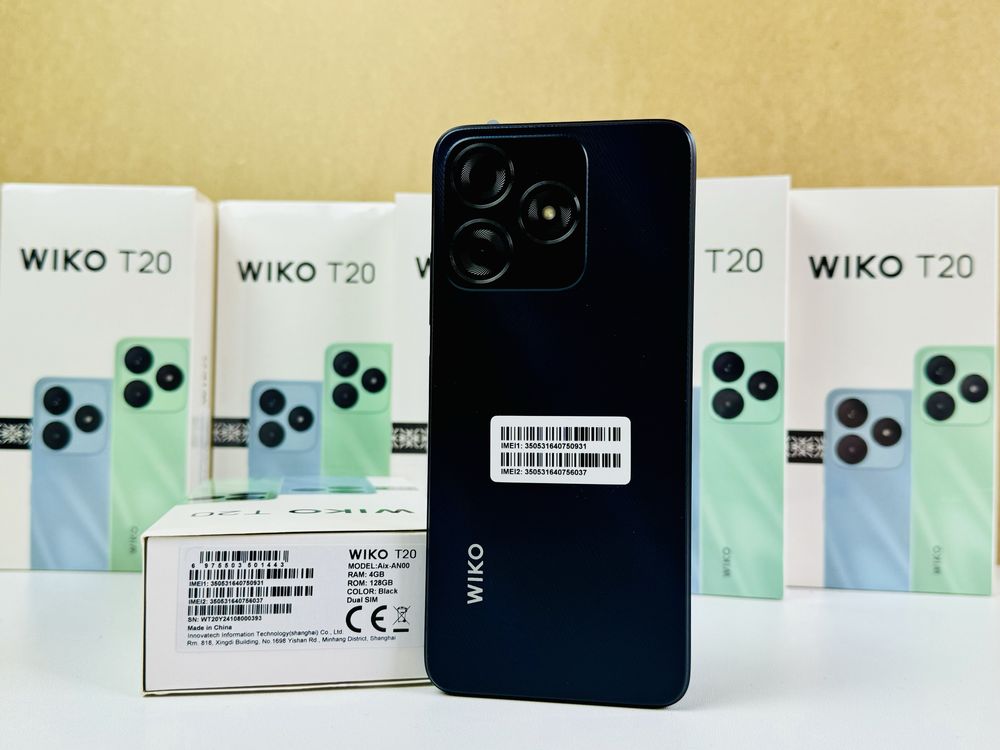 Новий Телефон/Смартфон WIKO T20 (4+128 ГБ) HD чорний/black андроїд 13