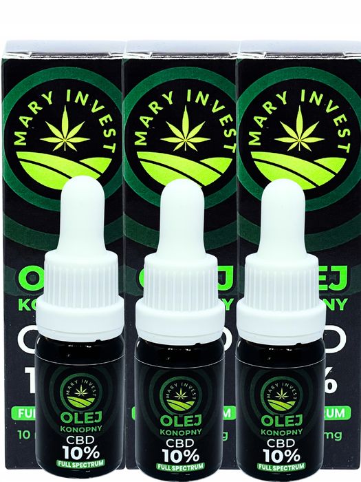Olejek konopny CBD 10 % 1000 mg RAW 3 x 10 ml | Pełne spektrum |