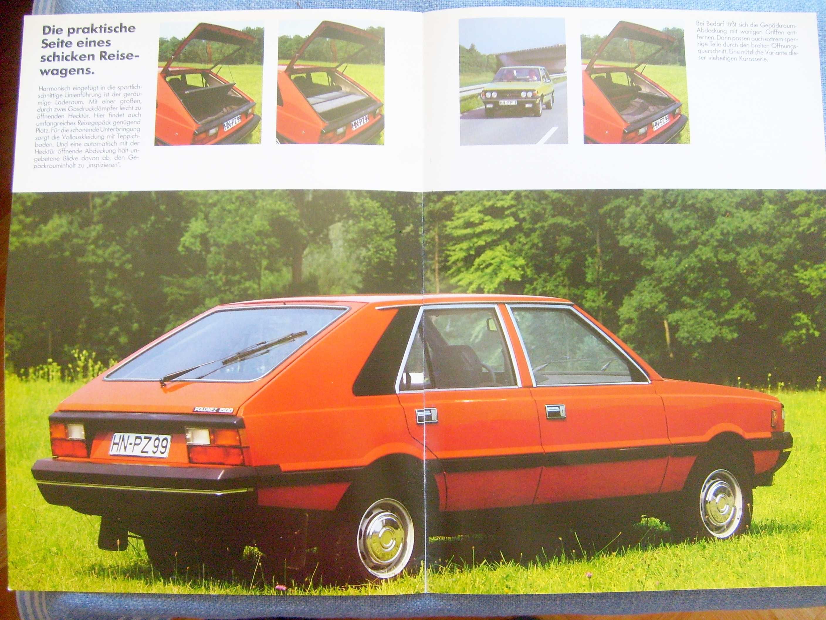 FSO POLONEZ 1500 / prospekt rynek niemiecki 'Promotor GmbH' 1979