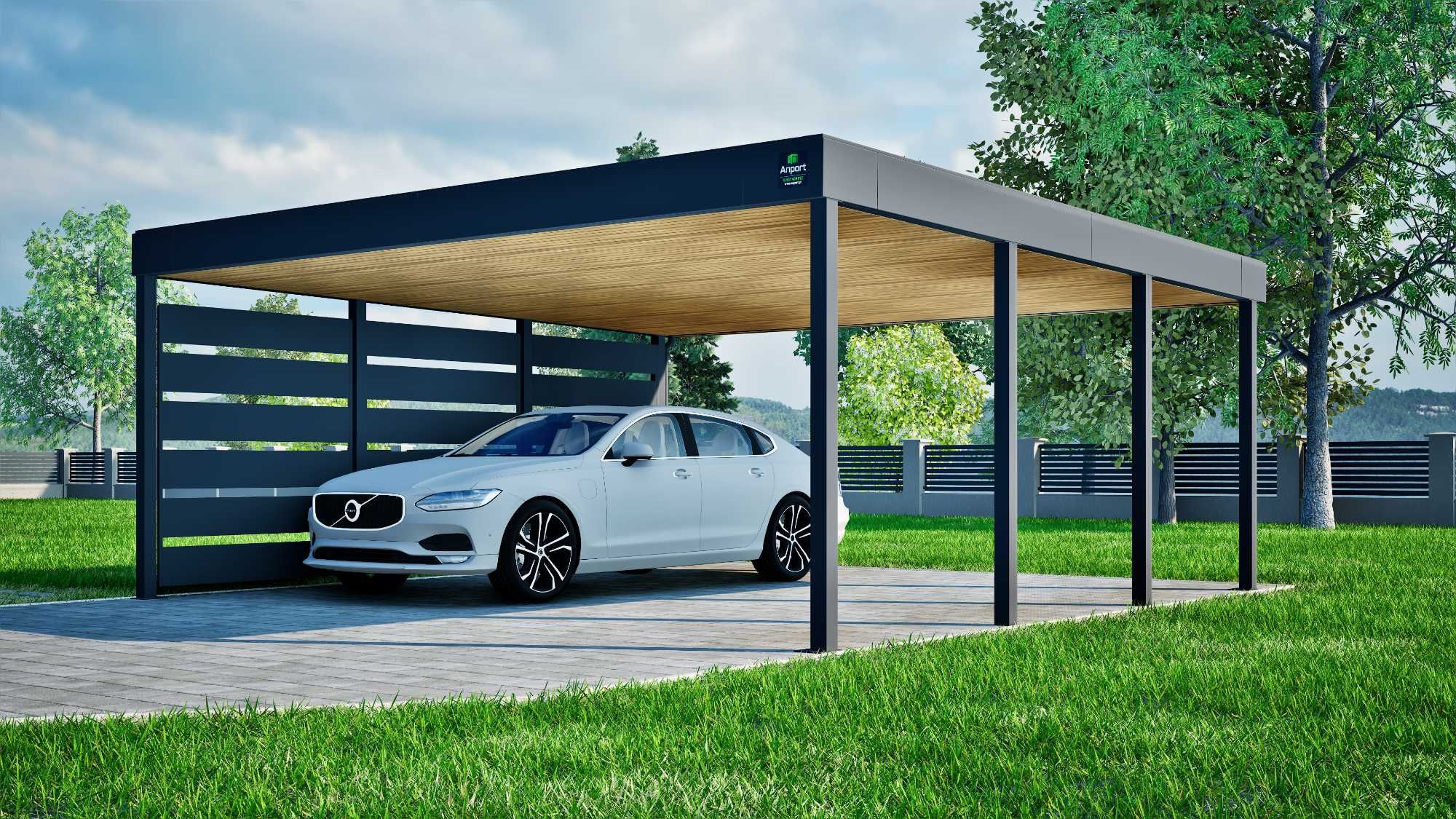 Carport 6x6, wiata samochodowa metalowa, nowoczesne wiaty garażowe