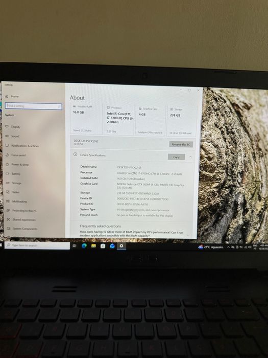 Portátil gaming ASUS