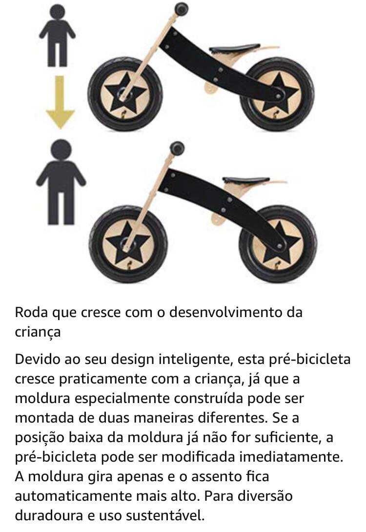 Bicicleta de madeira sem pedais