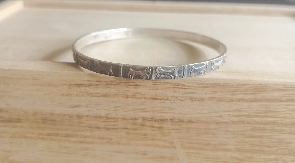 Bransoletka srebrna rytosztuka koziołki