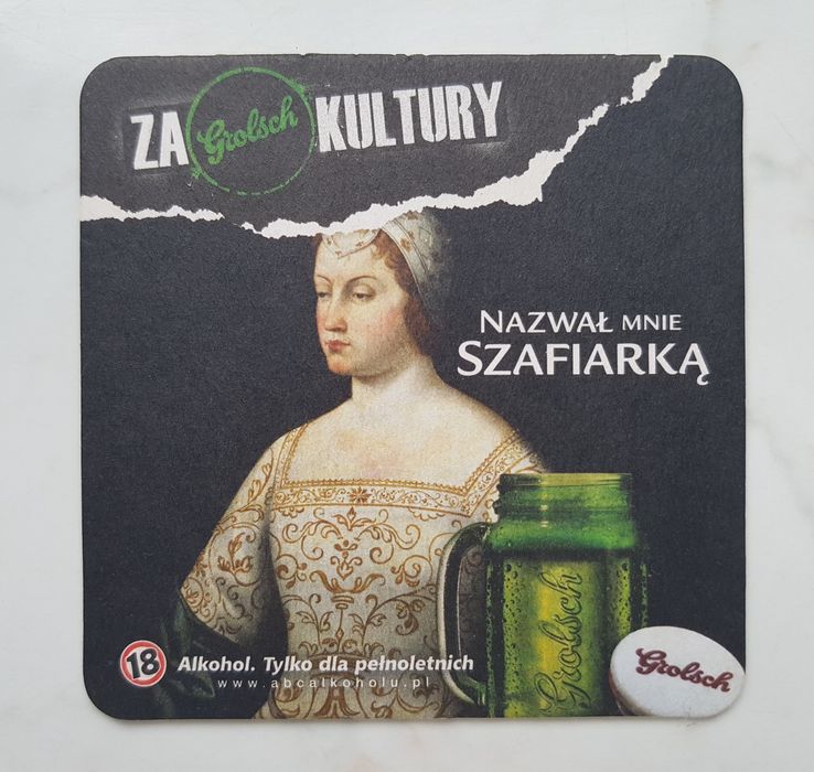 Podkładki pod piwo PINTA, GROLSCH (4 szt.), podstawki, birystyka