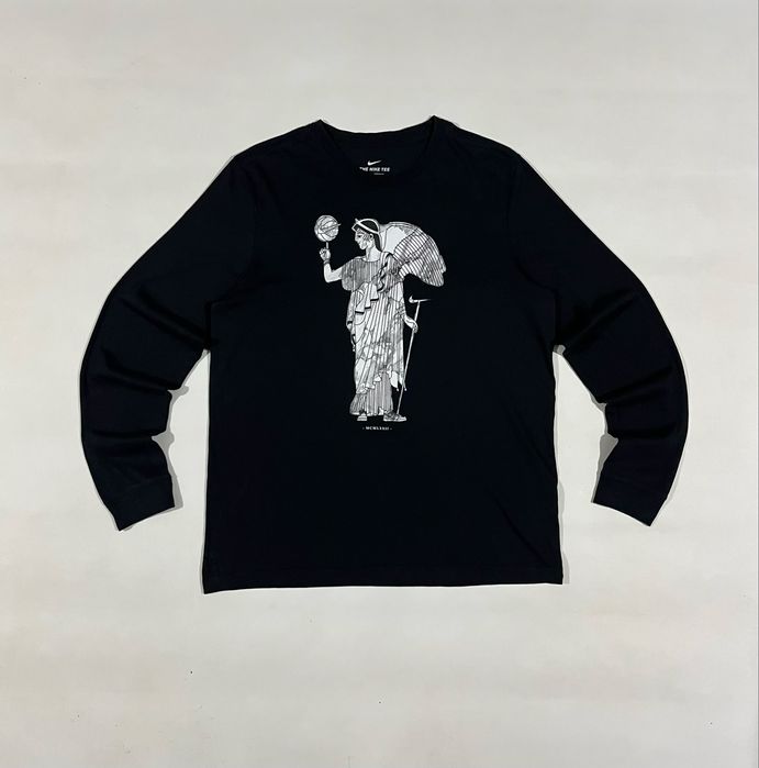 Чорний лонгслив nike кофта dri-fit найк big swoosh оригінал size l