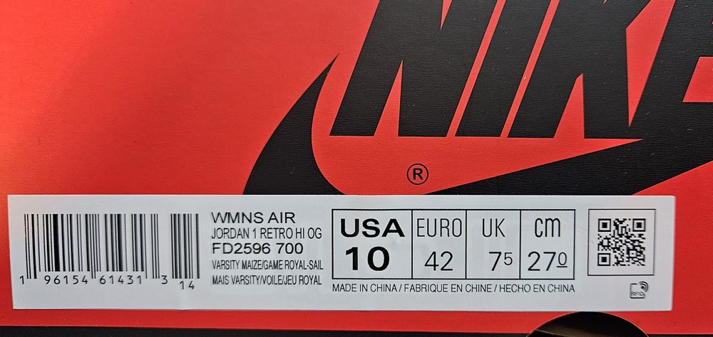 Ténis novos, NIKE AIR JORDAN 1 high retro 42.