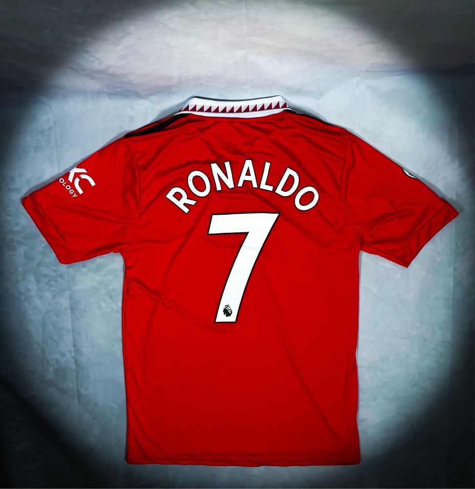 Cristiano Ronaldo Czerwona T-shirt Sportowa, Adidas Manchester United