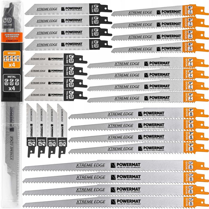 Zestaw brzeszczotów do piły szablastej do lisicy metal drewno 28 sztuk