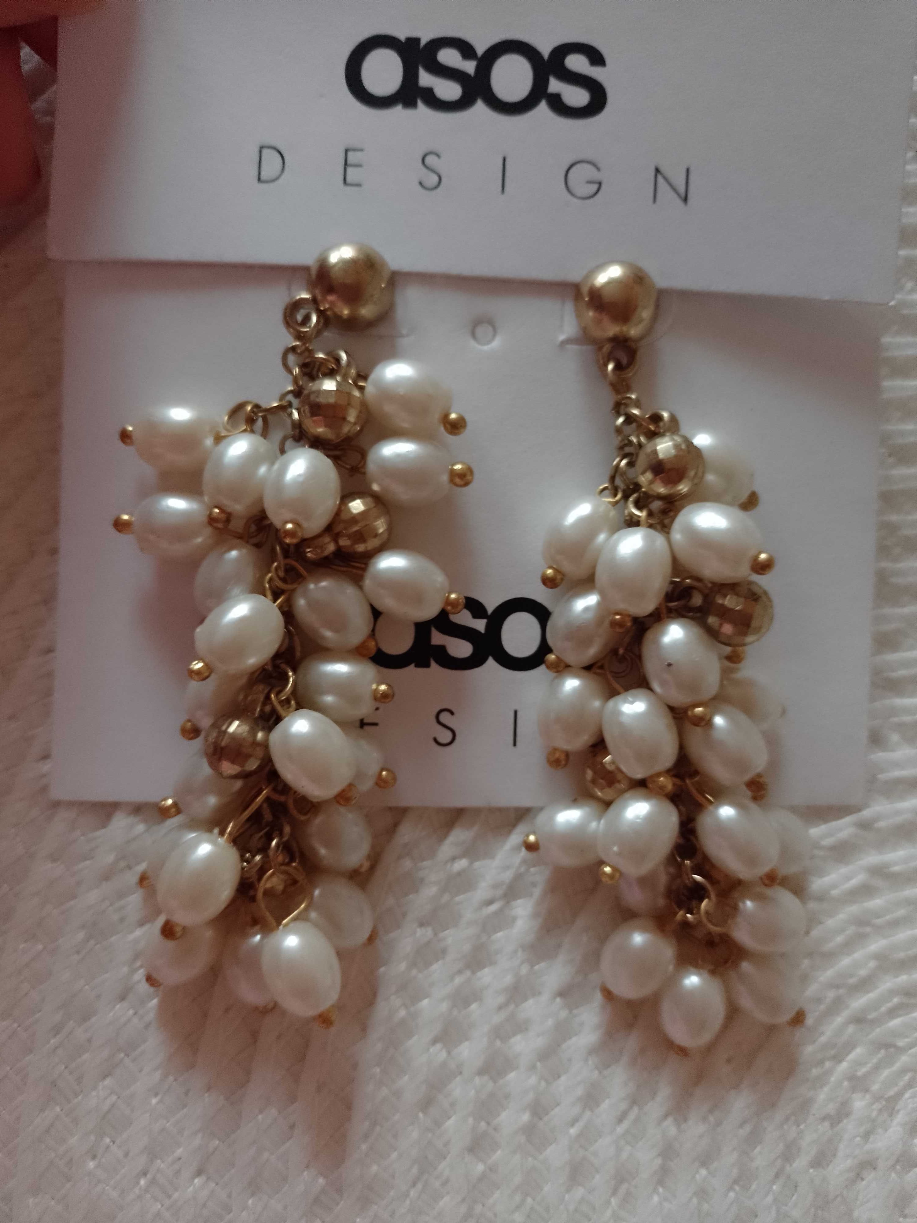 ASOS/ Długie, perłowe kolczyki Bogato zdobione z Londynu, NOWE