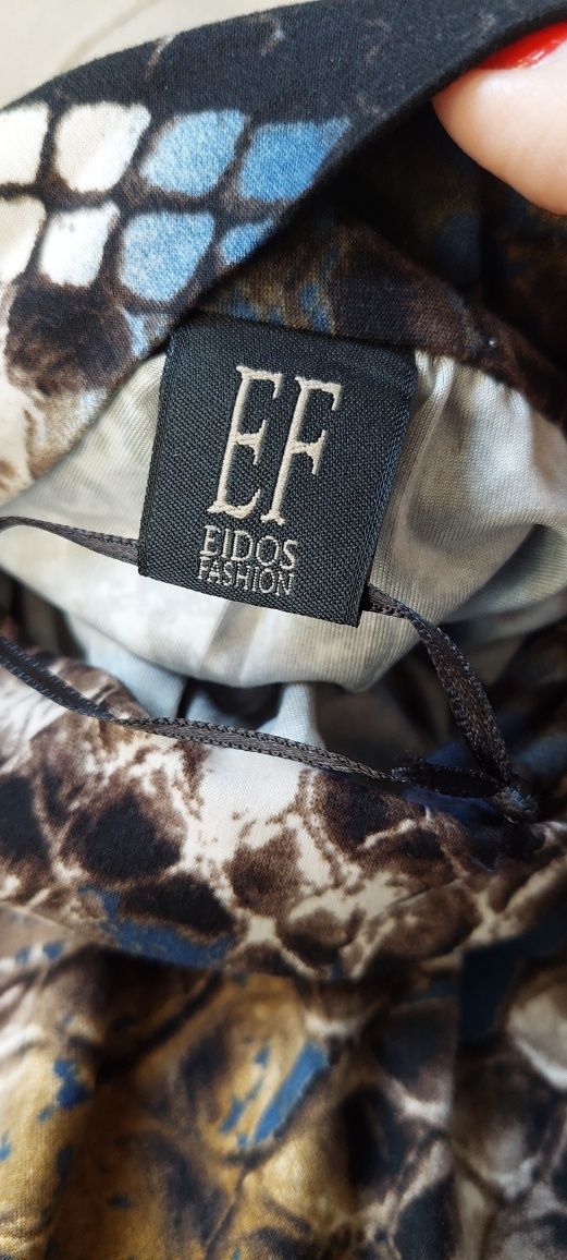 Sukienka bombka EF Eidos w wężowy wzór