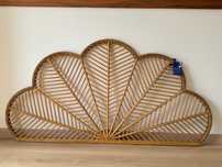 Zagłówek łóżka bambus i rattan - 160 cm, paw w stylu boho