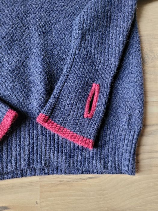 Sweter r L 100proc wełna golf zamek Heldre Insideout termiczny gruby
