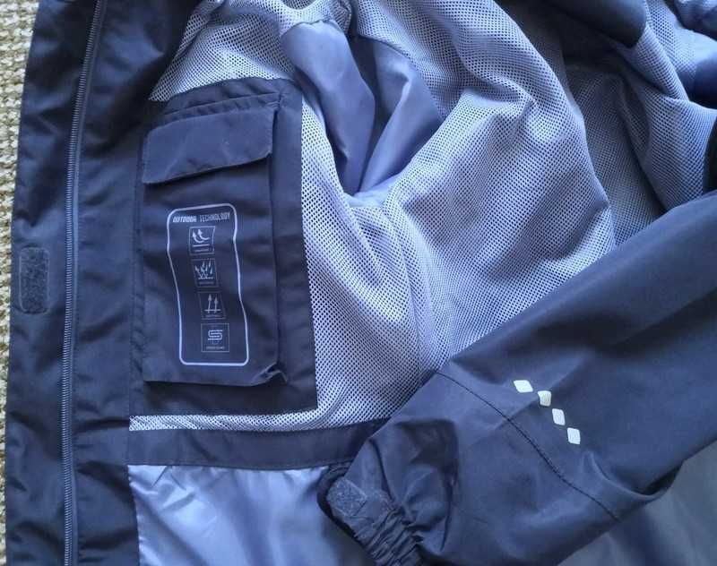 Nowa granatowa kurtka przeciwdeszczowa, wiatrówka damska 42, kaptur