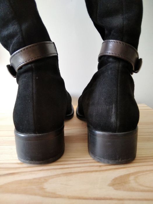 Замшеві чоботи демісезонні Mally Італія натуральна шкіра замша