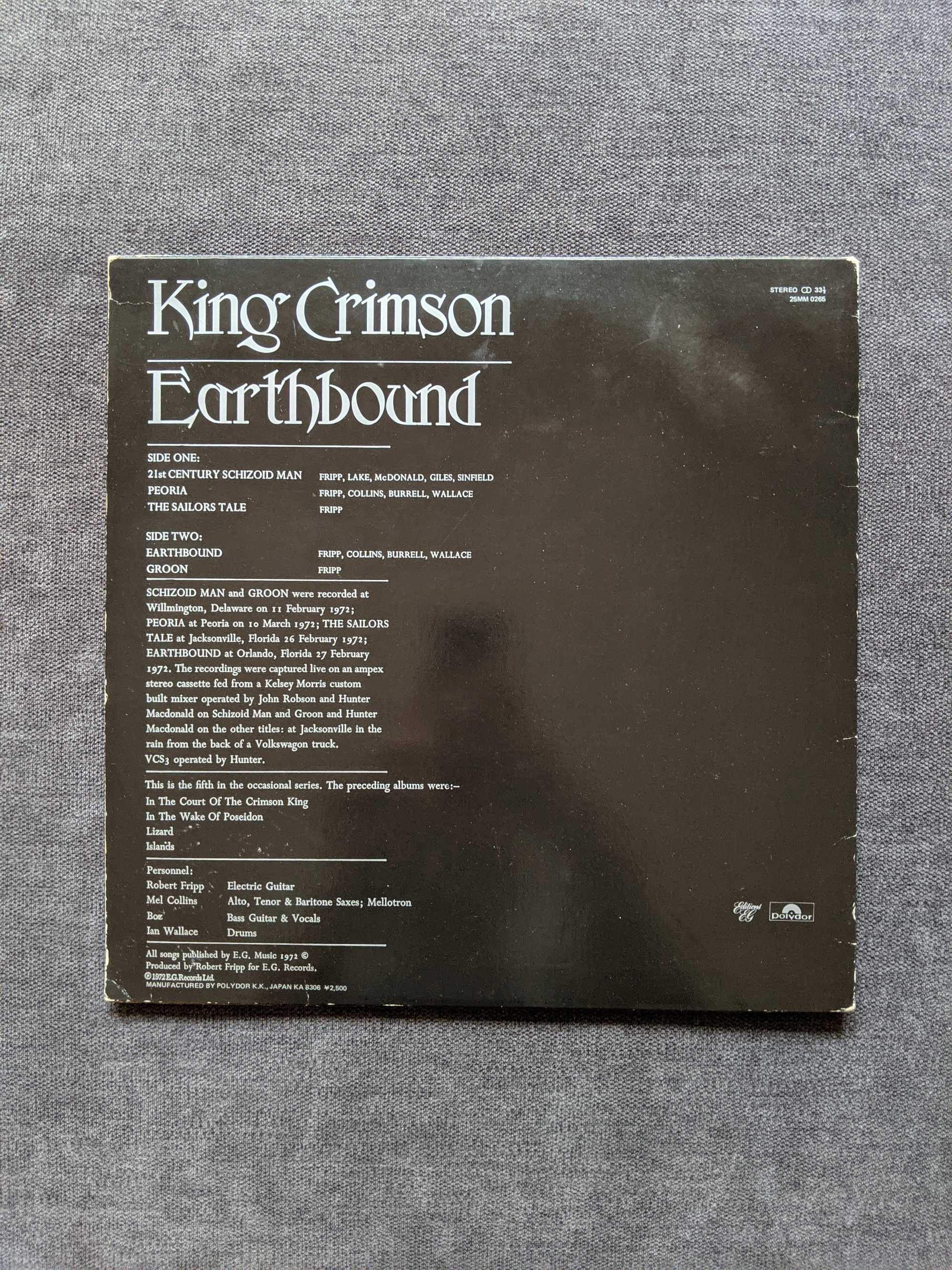 Płyta winylowa King Crimson Japan – Earthbound 1983