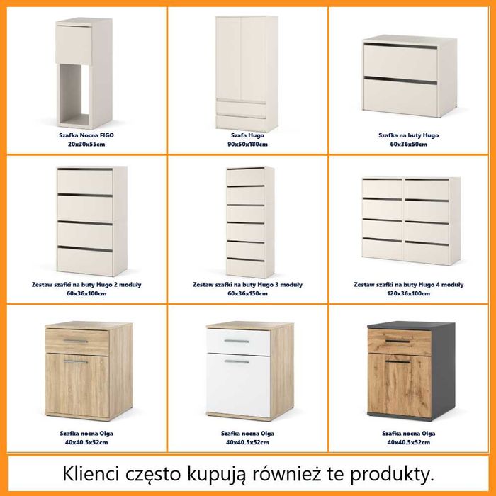 Szafka Nocna Nowoczesna Do Sypialni 30cm Stolik Nocny 2 Szuflady Mała