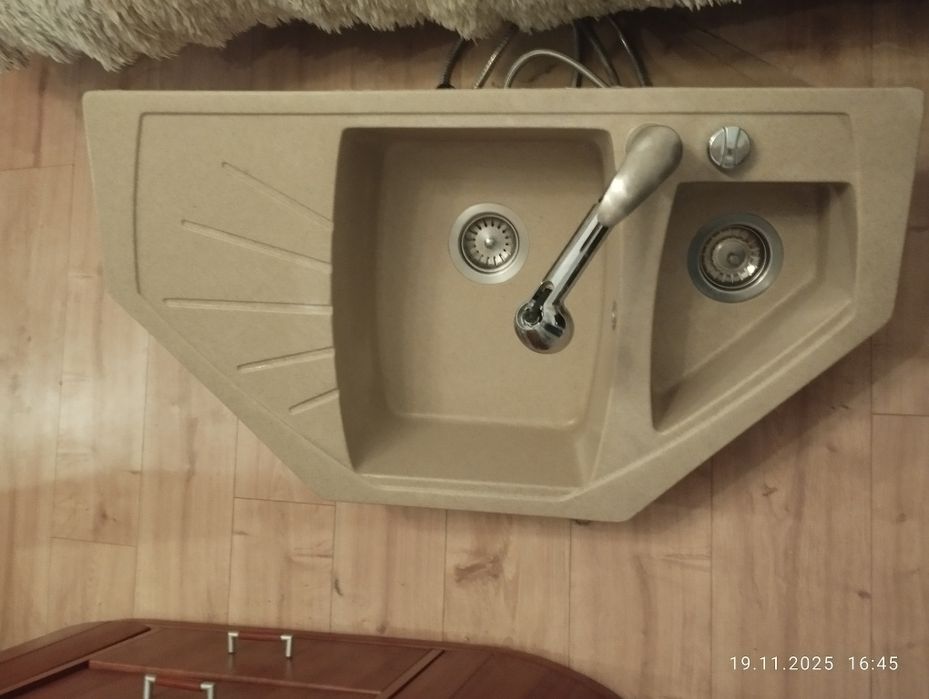 Zlew granitowy narożny