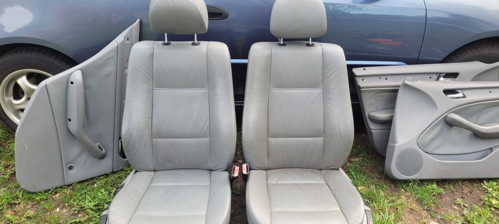 Fotele Komplet Bmw E46 Sedan Szara Skóra
