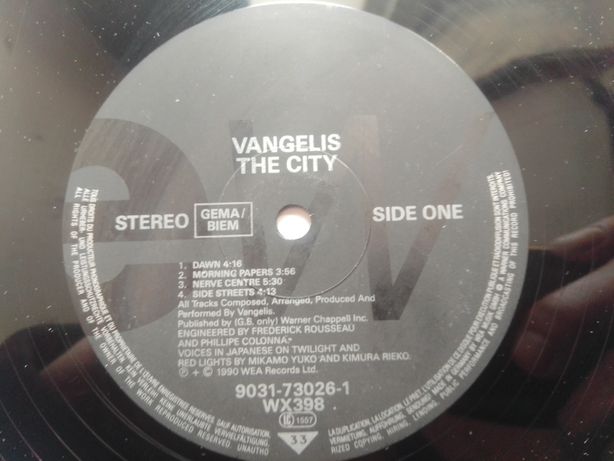 Vinil LP  Vangelis - The City