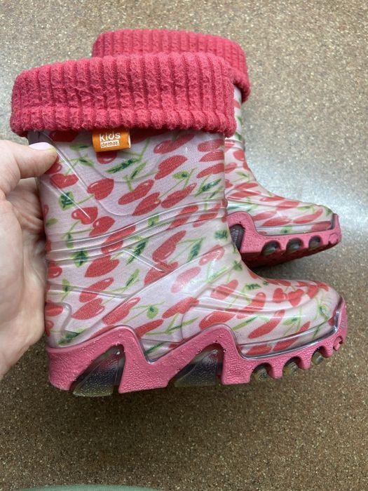 Гумові резинові чобітки для дівчинки 24-25 розмір