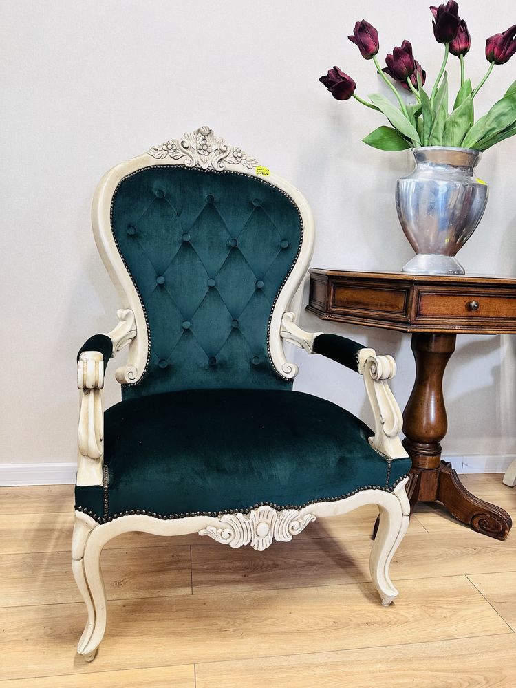 Eleganckie i efektowne 2 FOTELE LUDWIKOWSKIE w nowej tkaninie :)