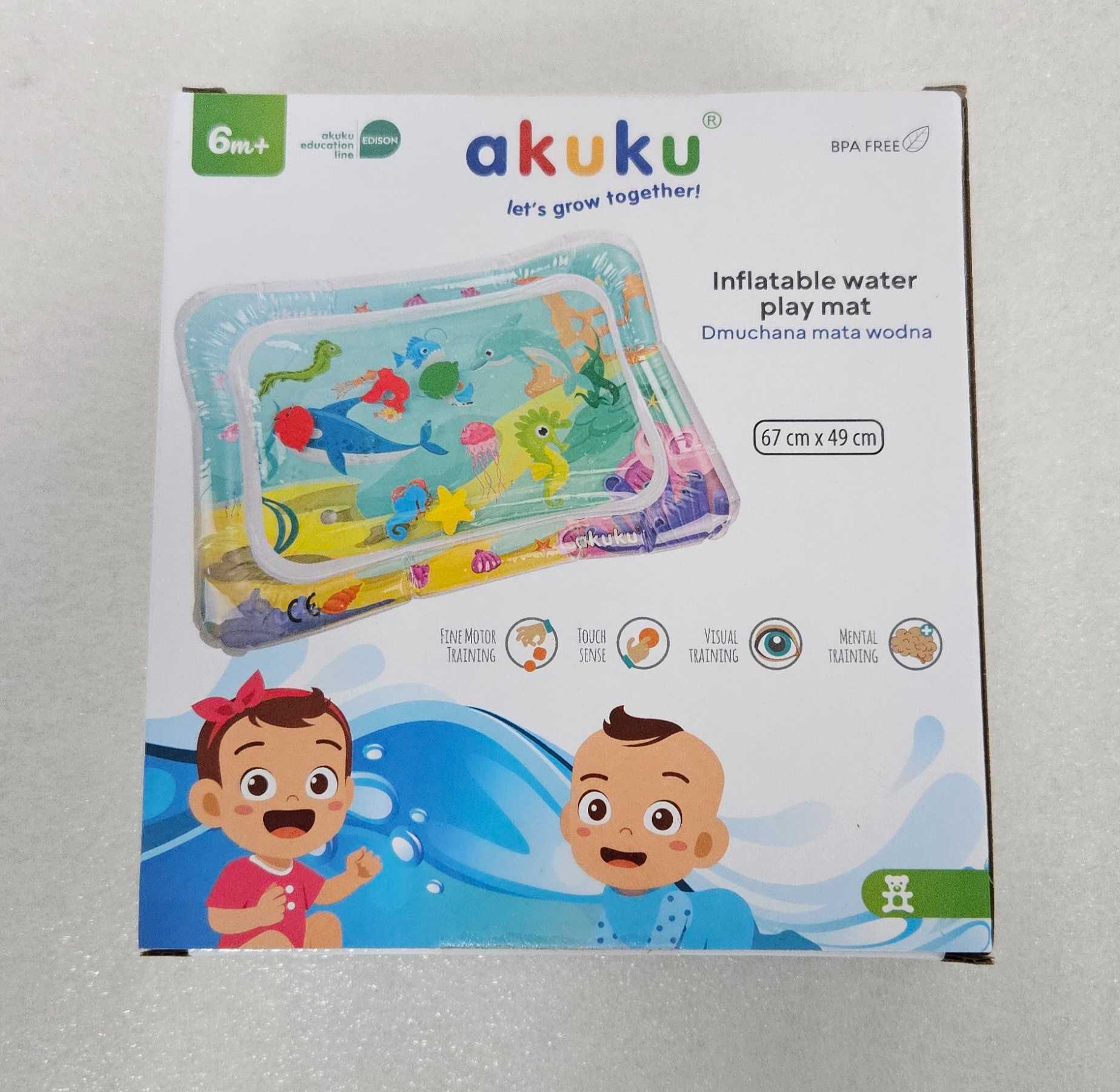 Mata edukacyjna wodna Akuku do zabawy gryzak cumel puzzle klocki