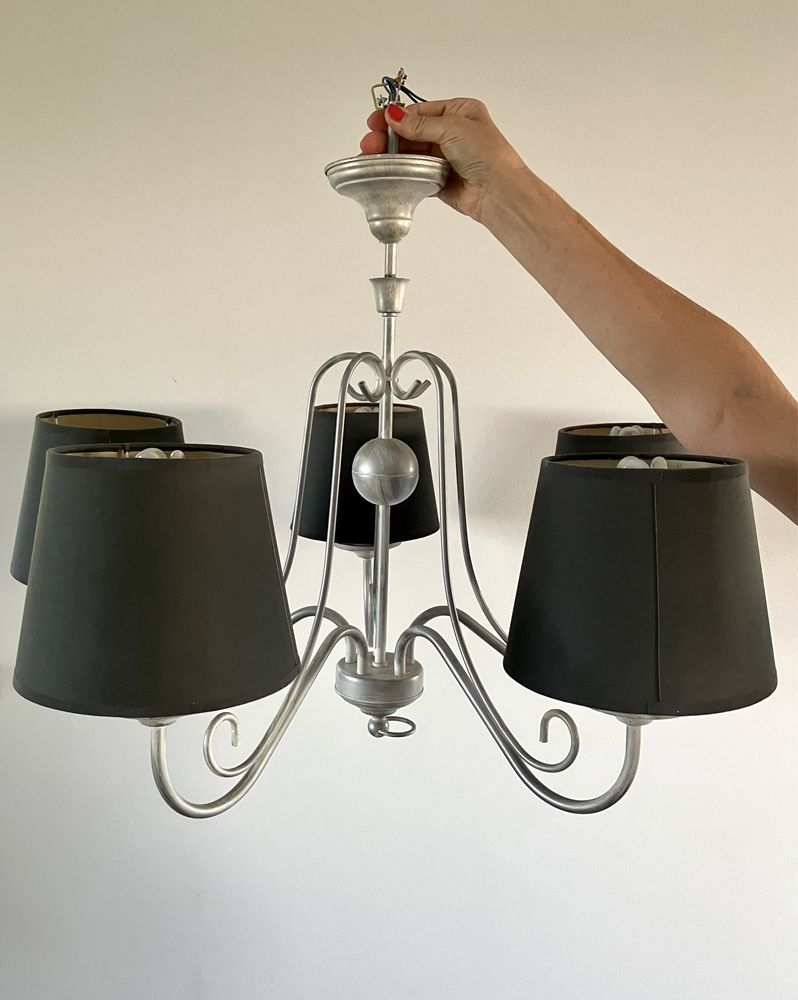 Lampa wisząca 5 żarówek retro