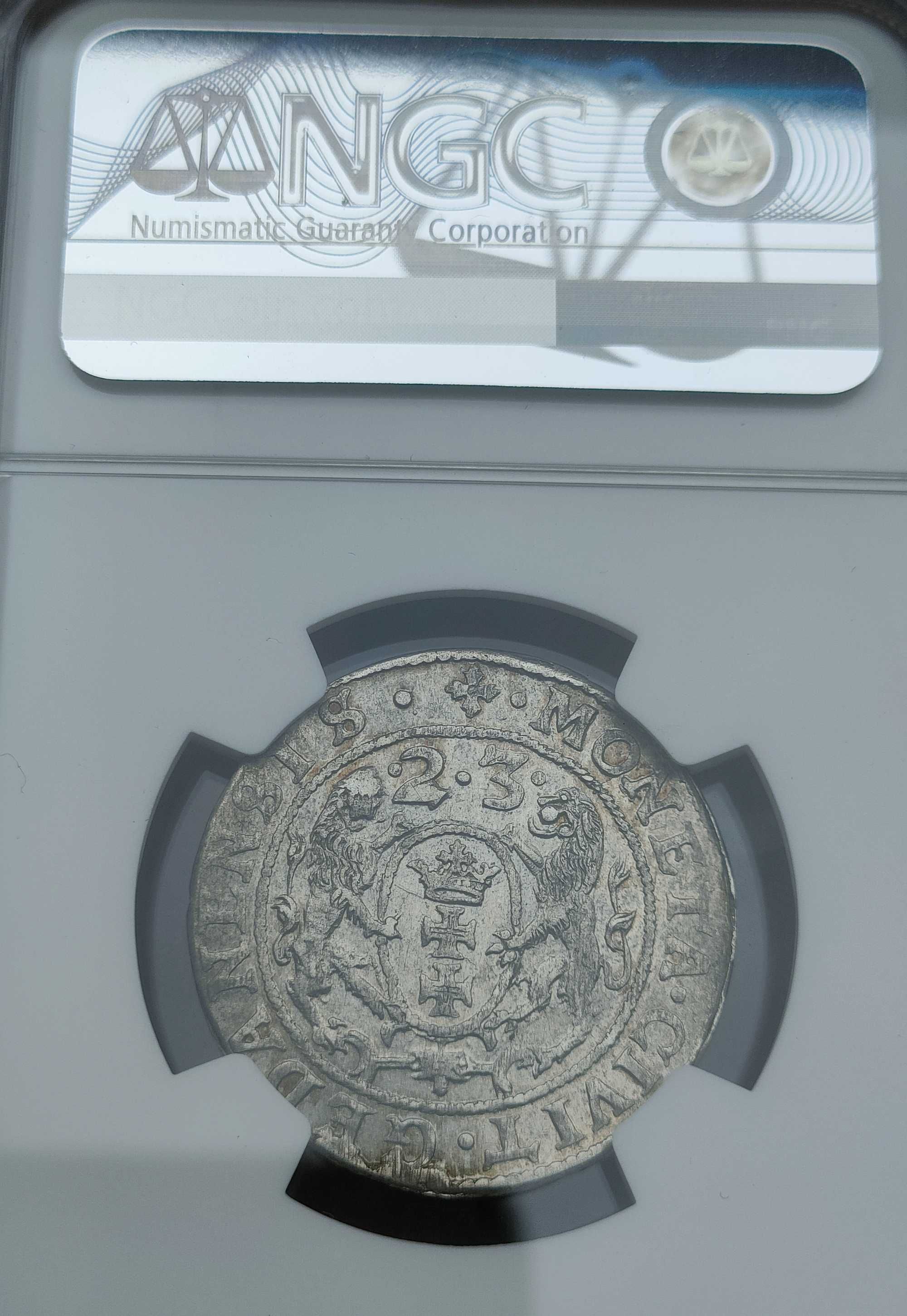 Ort Gdańsk 1623 Zygmunt III Waza NGC piękny stan