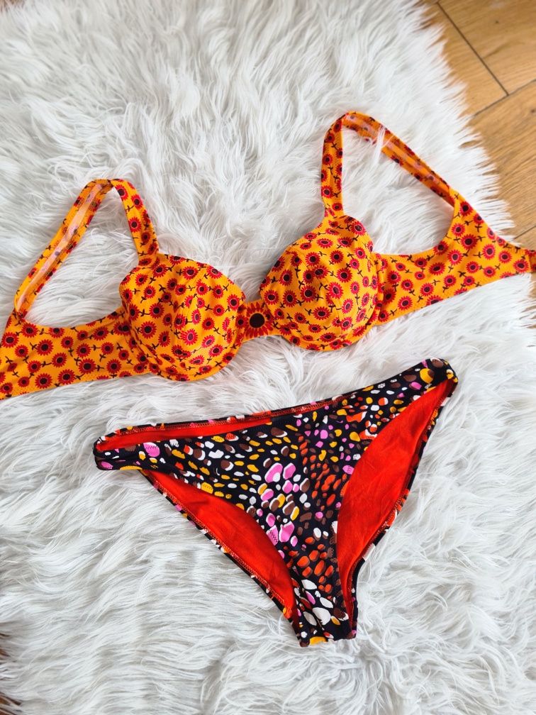 Vintage H&M M 38 C bikini strój kąpielowy kostium dwuczęściowy lata 70