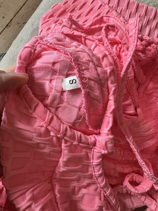 Комбинезон для фитнеса розовый размер С-М