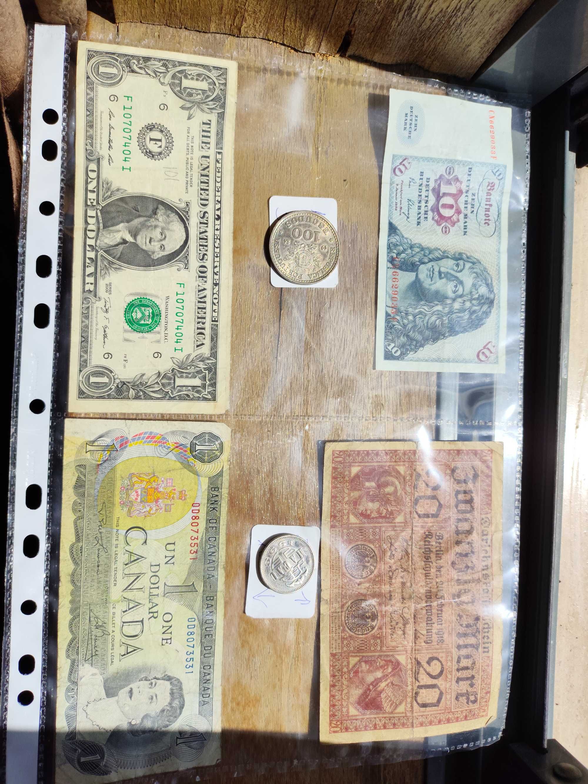 Coleção moedas e notas